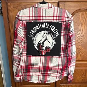 Nightmare Before Christmas upcycled flannel tee made by me
